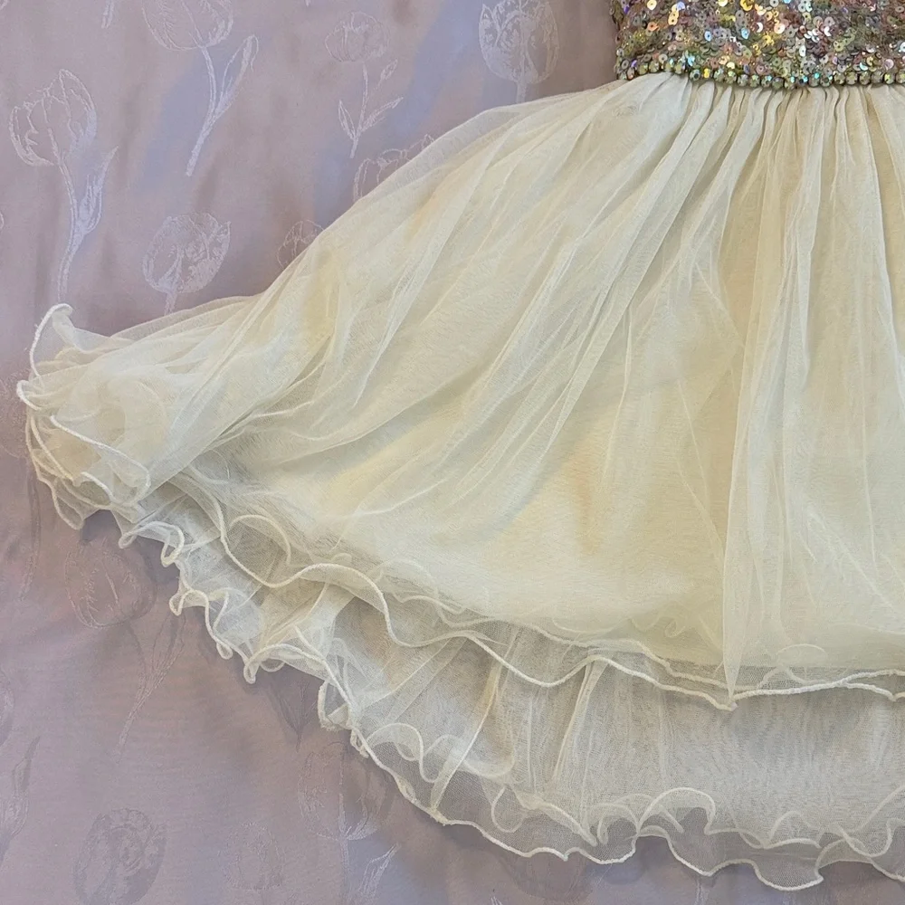 Girls 6 American Princess Multicolor Sequin Wedding Party Dress
